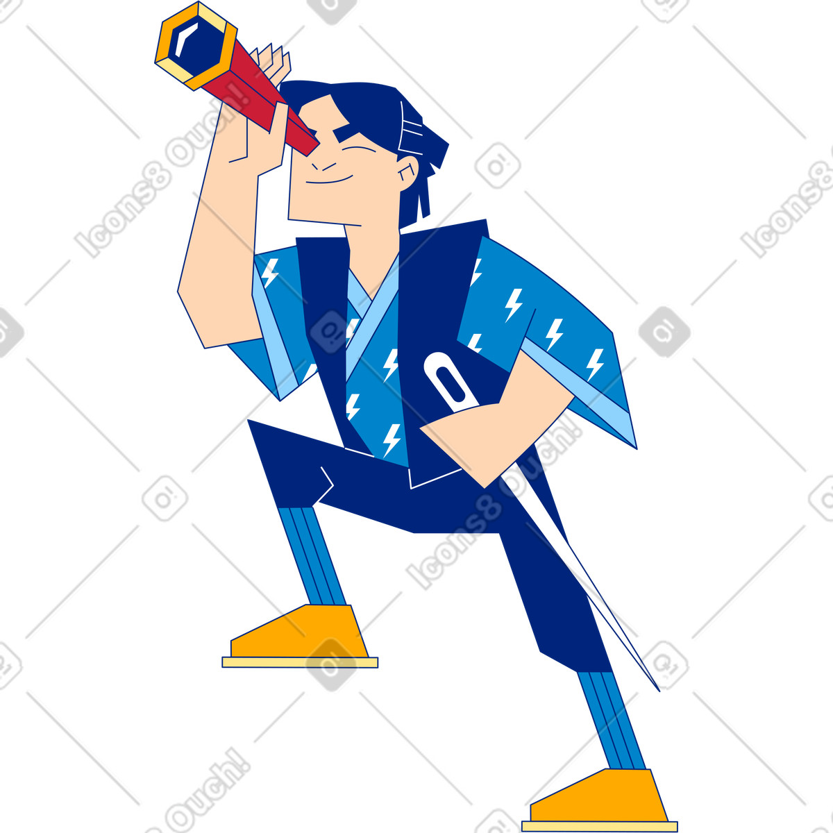 下载 Neo-Sakura 风格的 男子 插画，支持 PNG、SVG 格式