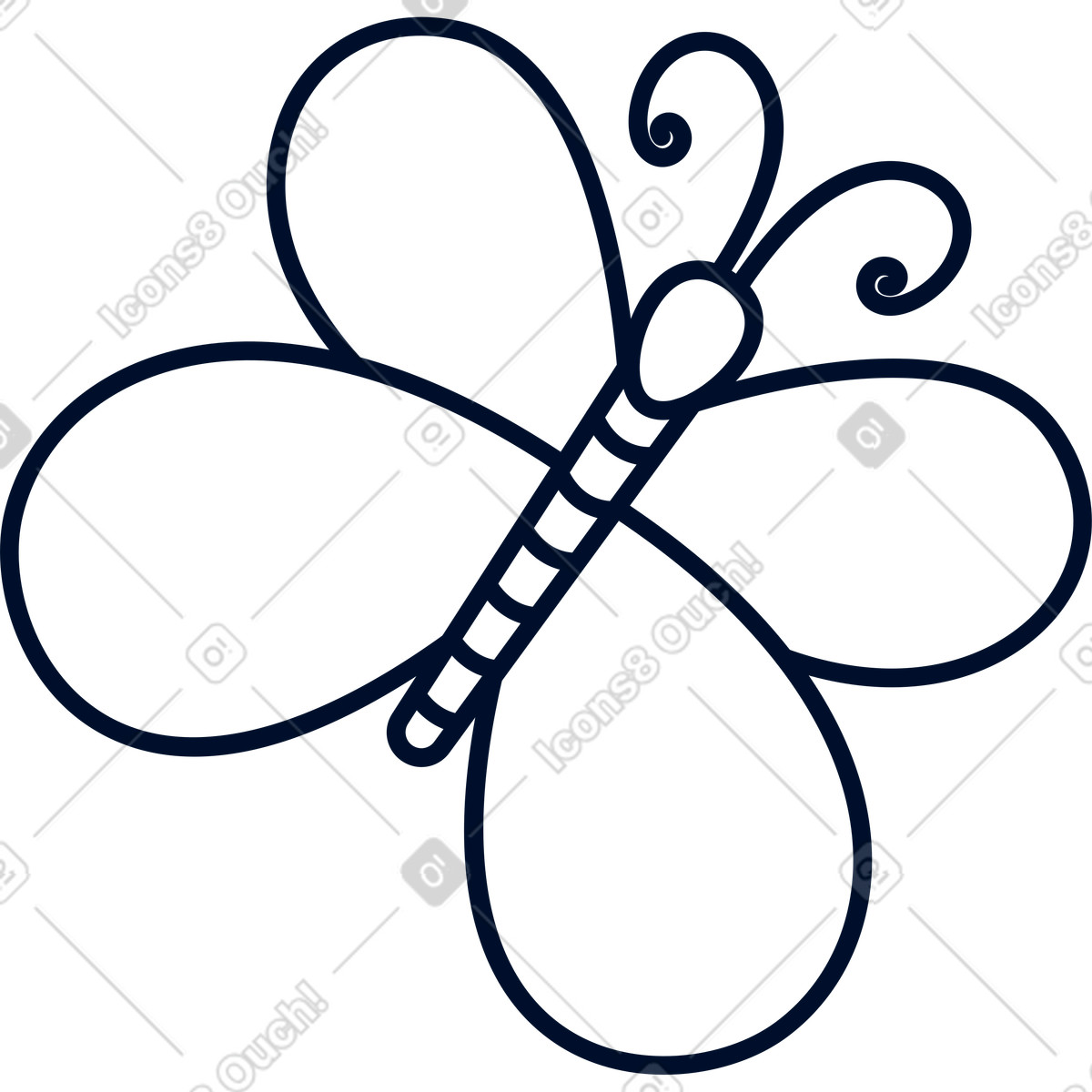 Illustration Ligne de papillon dans le style Teal à télécharger aux formats PNG, SVG