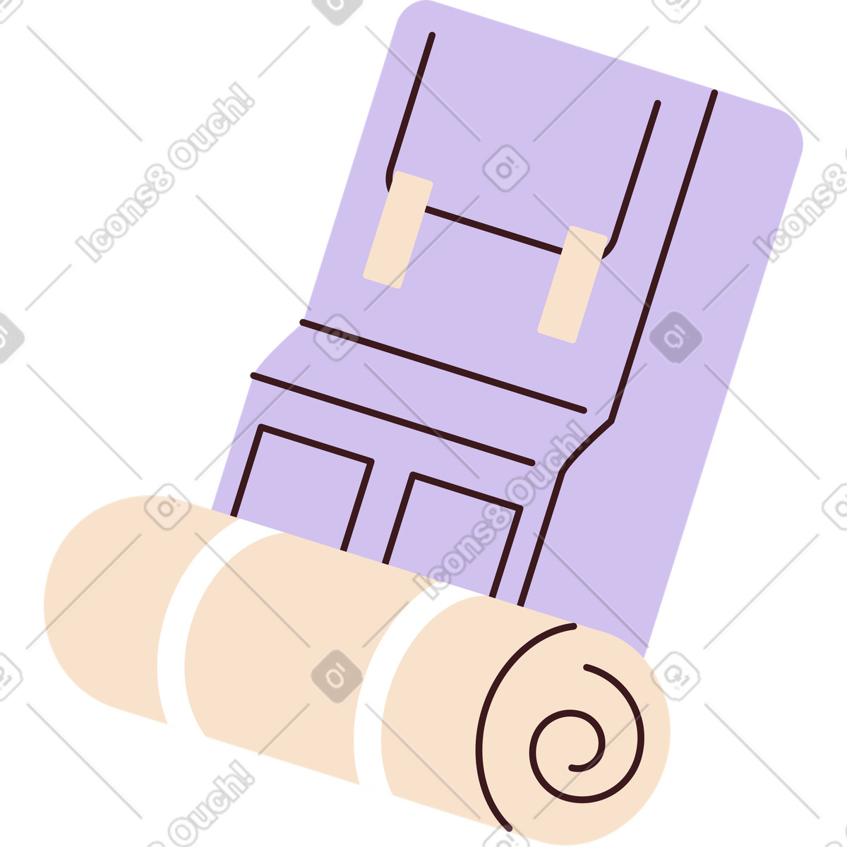 Illustration Sac à dos touristique dans le style Folks télécharger aux formats PNG, SVG