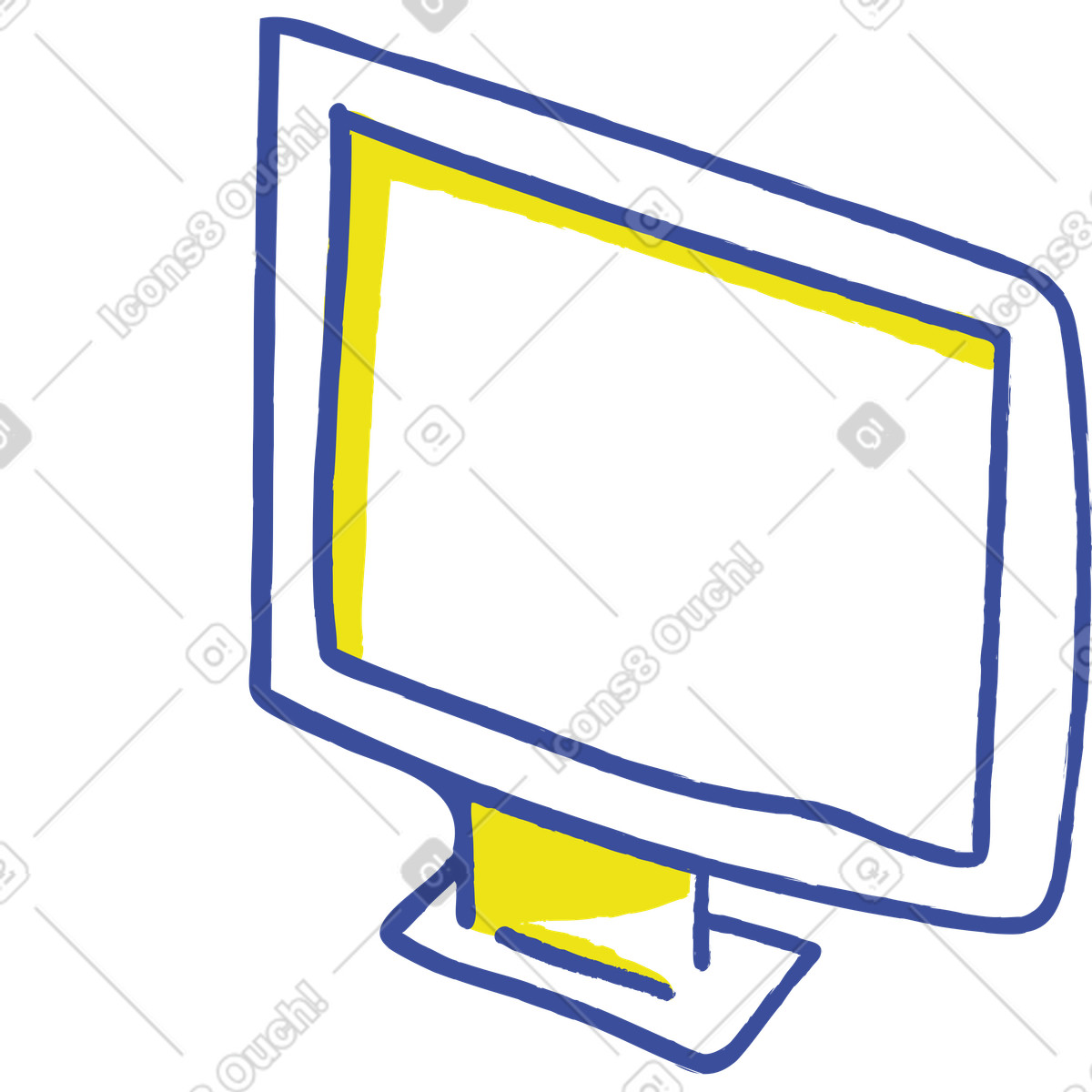 Monitor-Illustration im Lime-Stil als Download in PNG, SVG