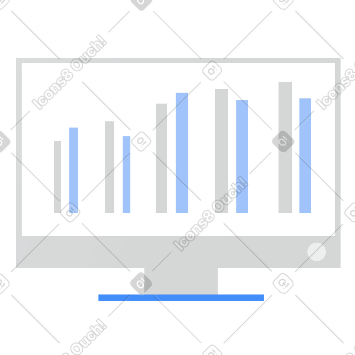 Ilustração animada de Screen with graph em no estilo Clip para baixar em GIF, Lottie (JSON), AE
