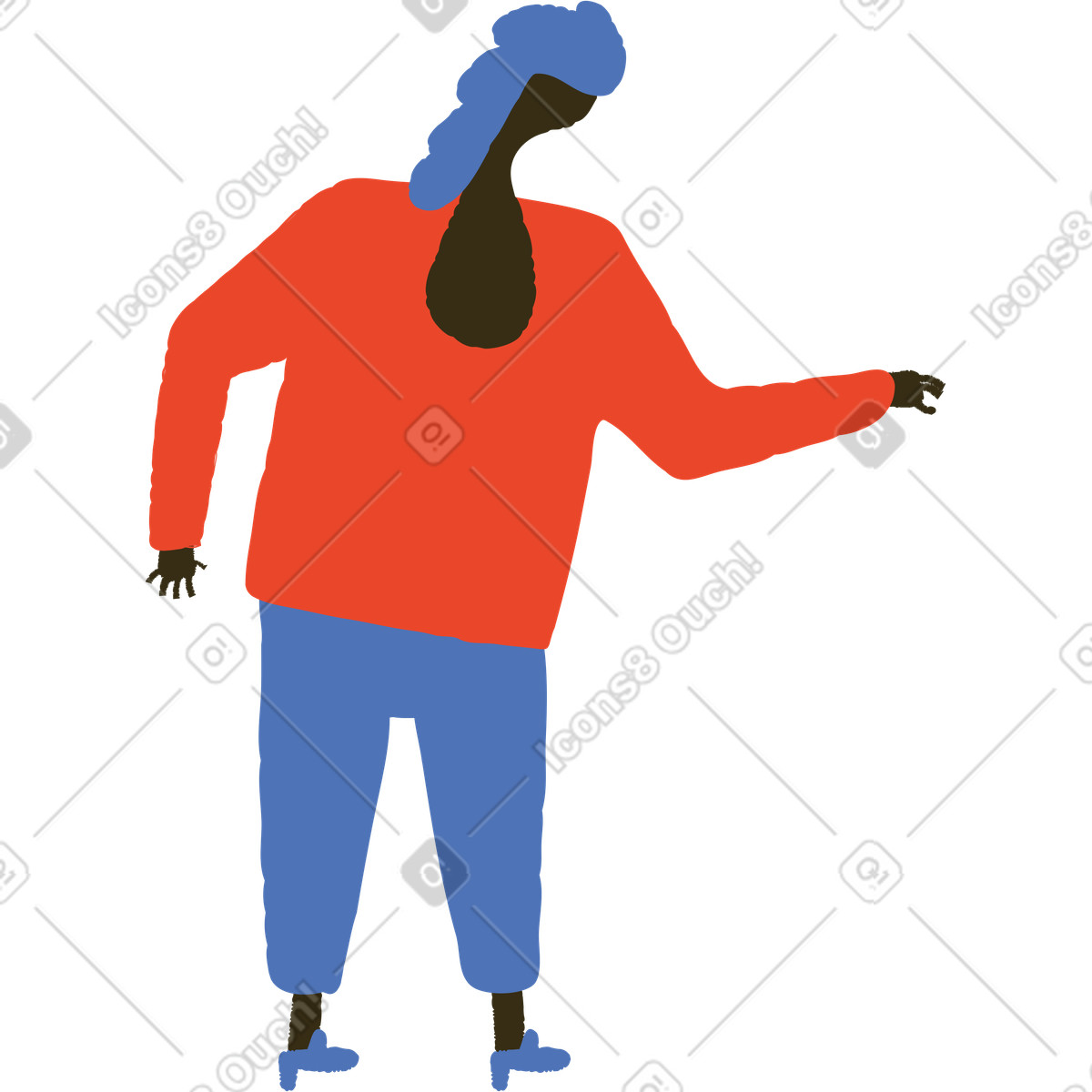 Woman illustration in Bermuda style download in PNG, SVG
