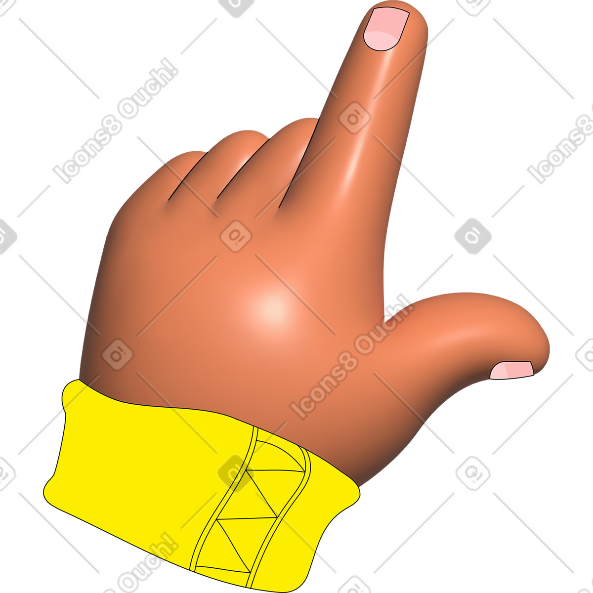 Mano che punta verso l'alto illustrazione in stile Pop scarica in PNG, SVG