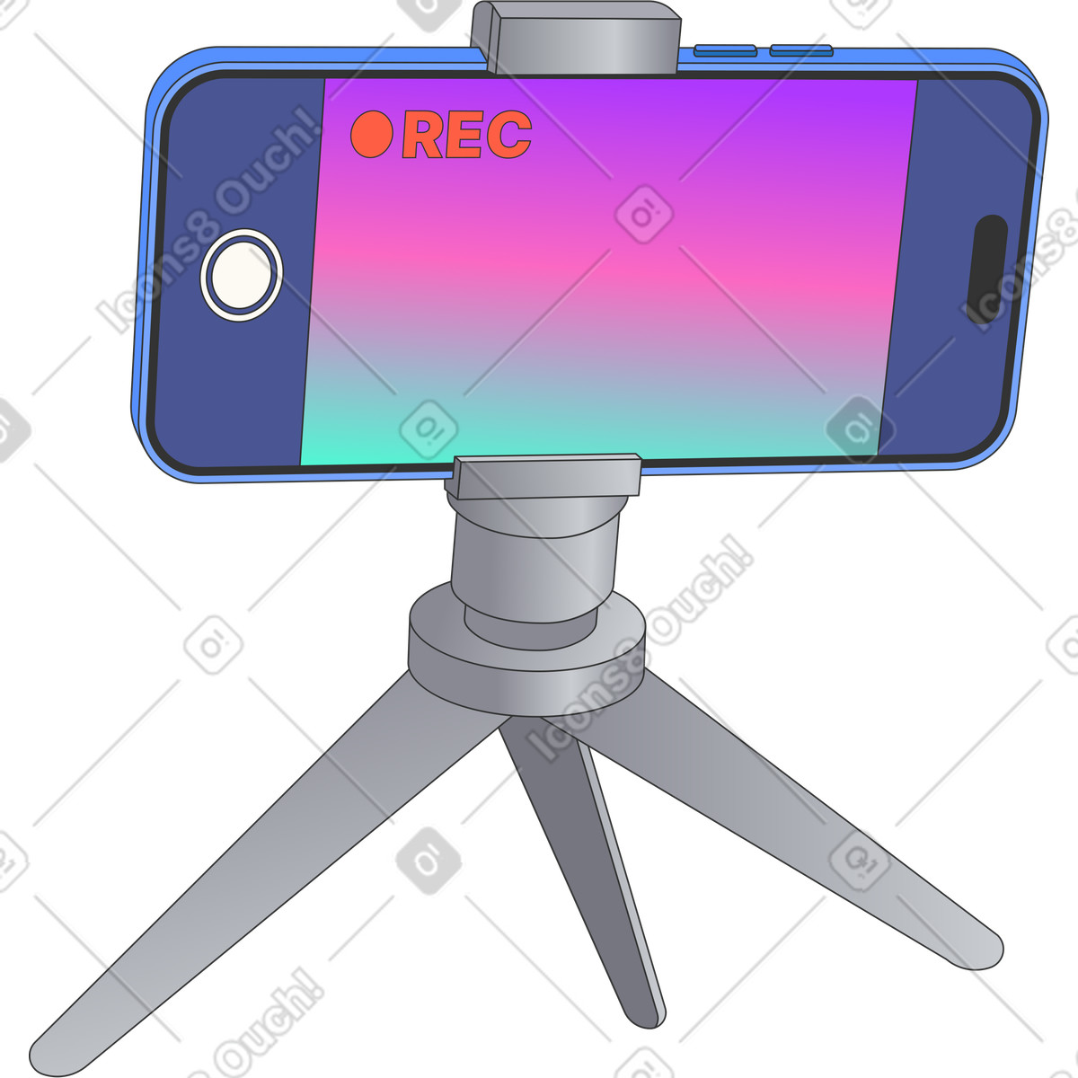 Telefono sul treppiede illustrazione in stile Kit scarica in PNG, SVG
