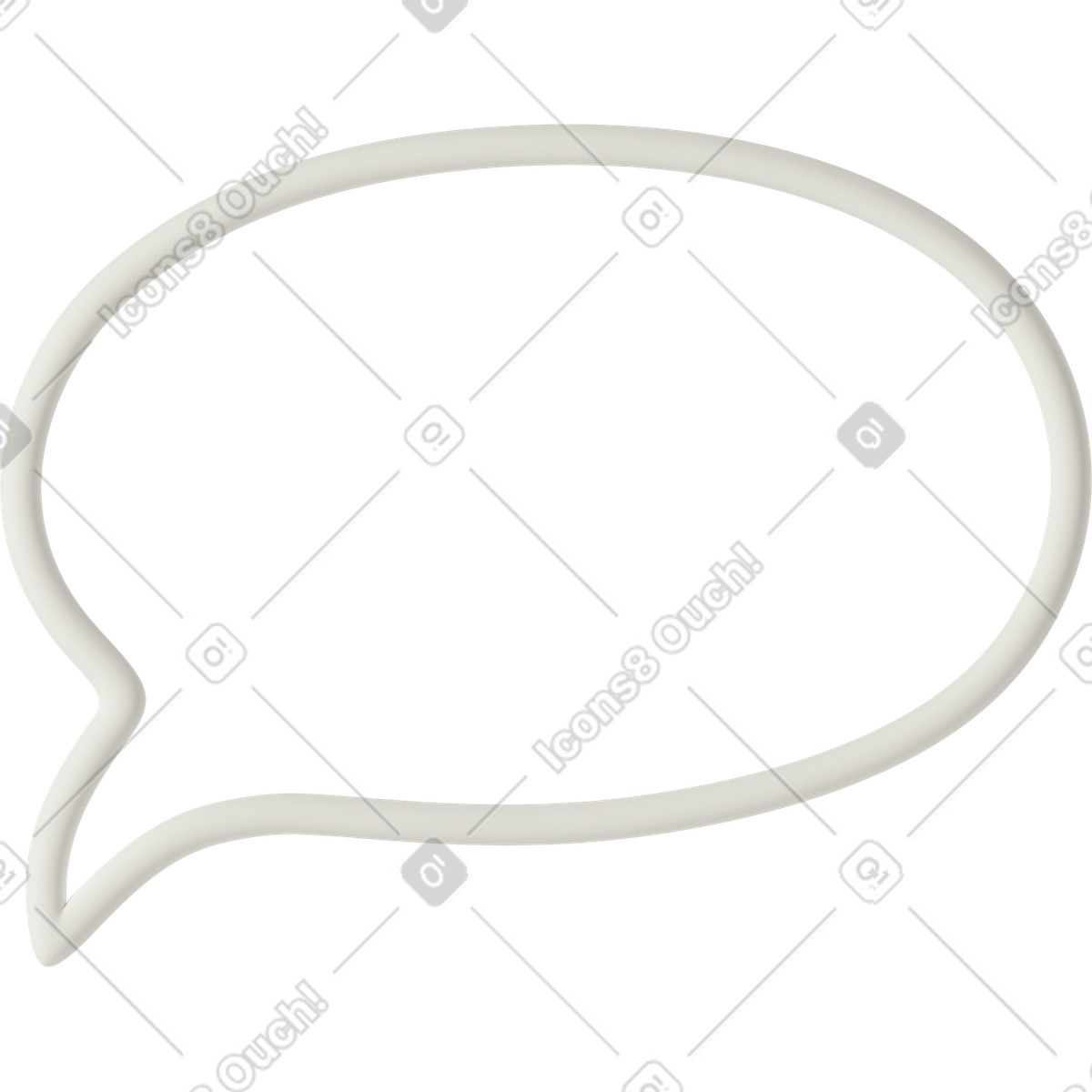 Linear bubble speech illustrazione in stile 3D Casual life scarica in PNG, SVG