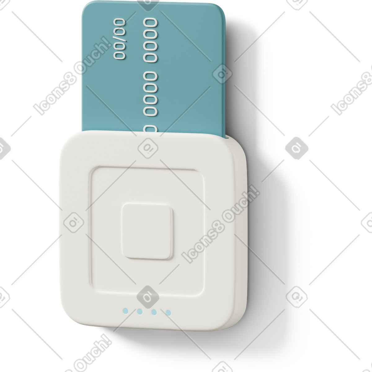 Ilustração de Reader for contactless and chip with credit card em no estilo 3D Casual life para baixar em PNG, SVG