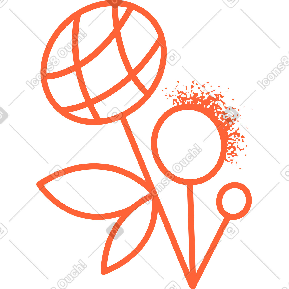 Fiori illustrazione in stile Crayon scarica in PNG, SVG