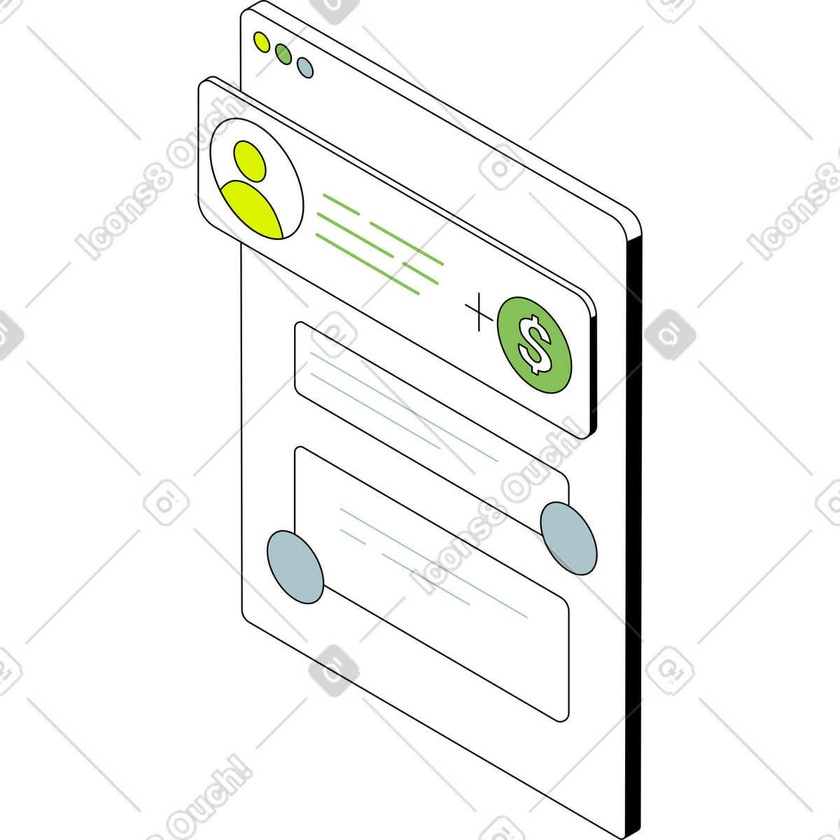 Chat with donators illustration in Isometric style download in PNG, SVG