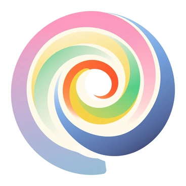 A vibrant spiral pattern using a rainbow palette, creating an optical illusion of depth