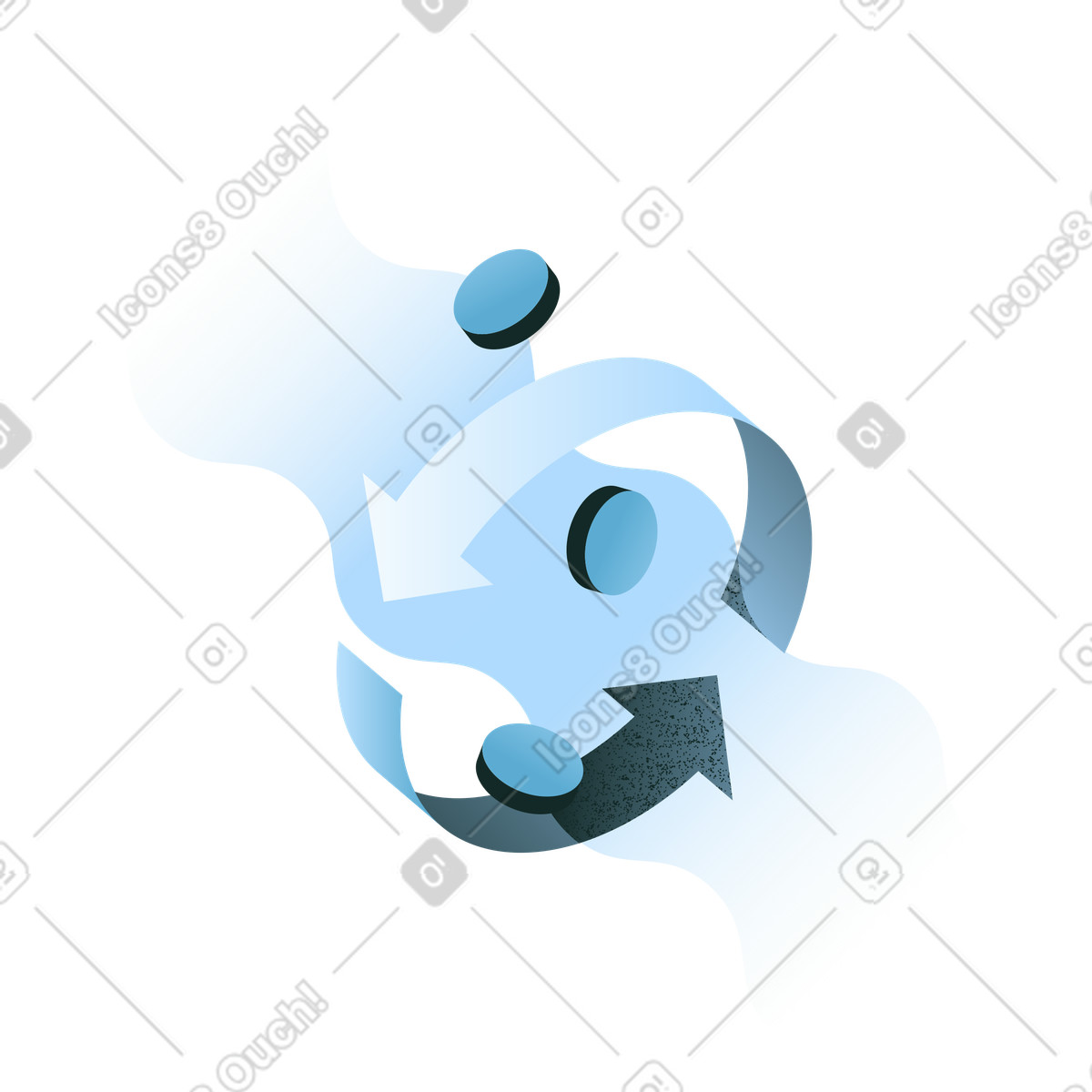 Money circulation arrows, Business finance operations, Financial turnover and investment flow illustration in Concept style download in PNG, SVG