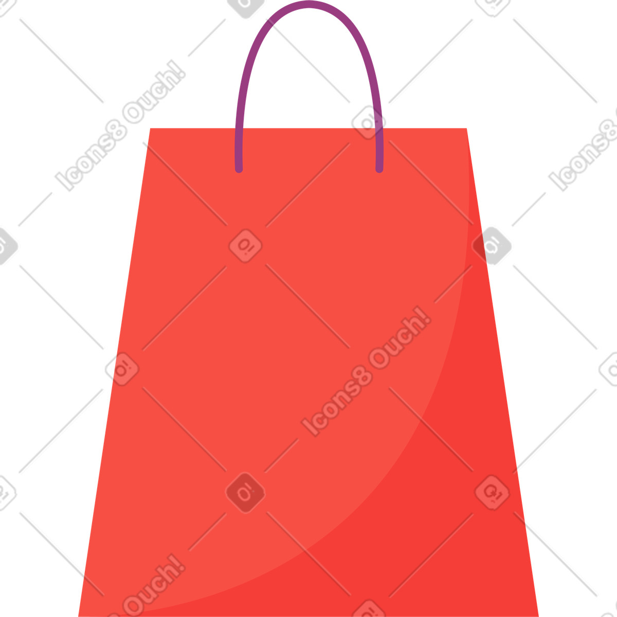 Ilustración Bolsa de compras roja en estilo Sammy a descargar en PNG y SVG