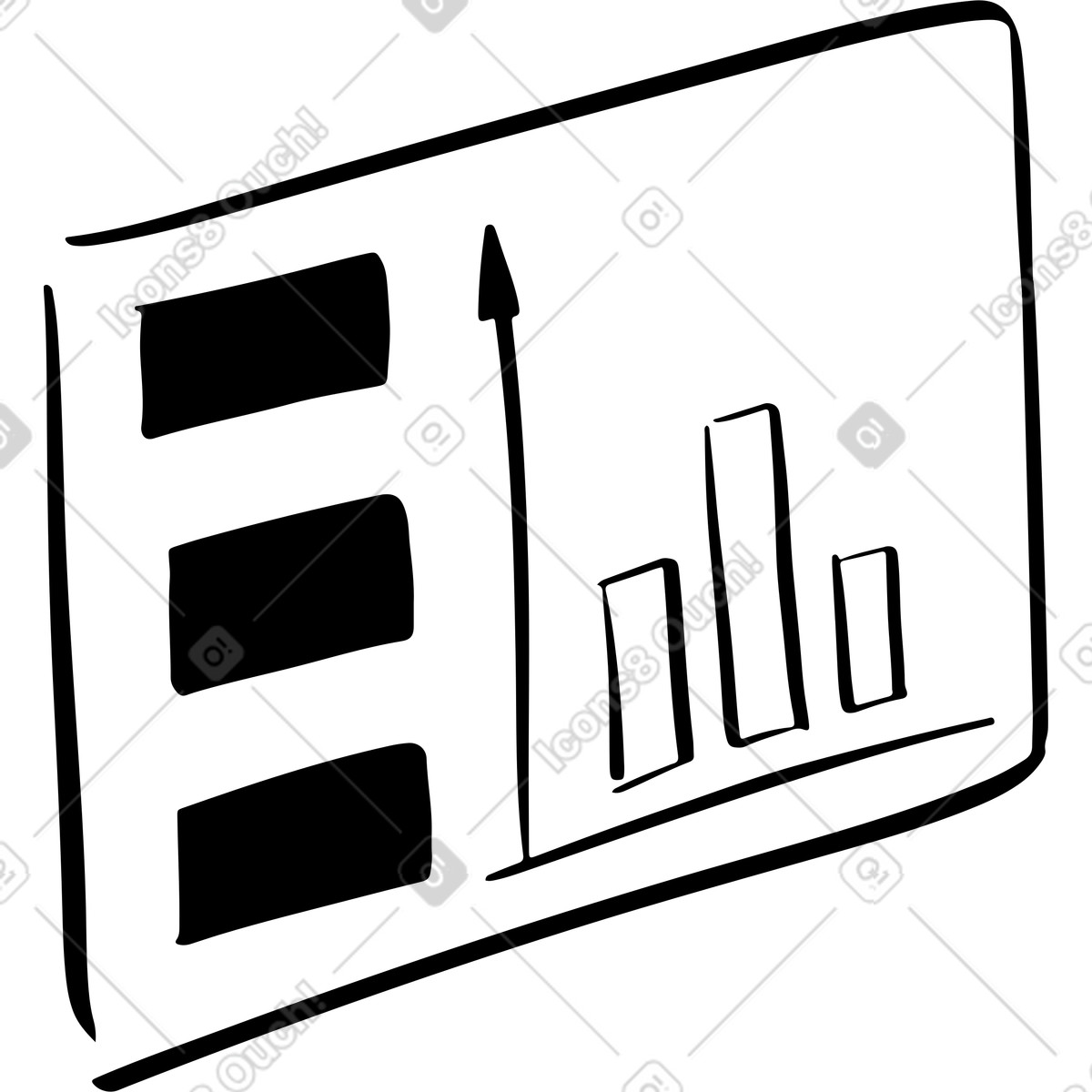 Window with analytics and graphs illustration in PNG, SVG