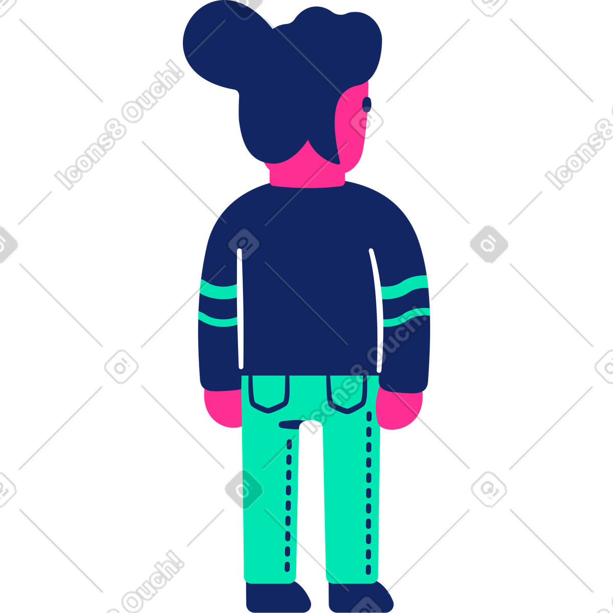 Illustration Homme de retour dans le style Cyborg à télécharger aux formats PNG, SVG