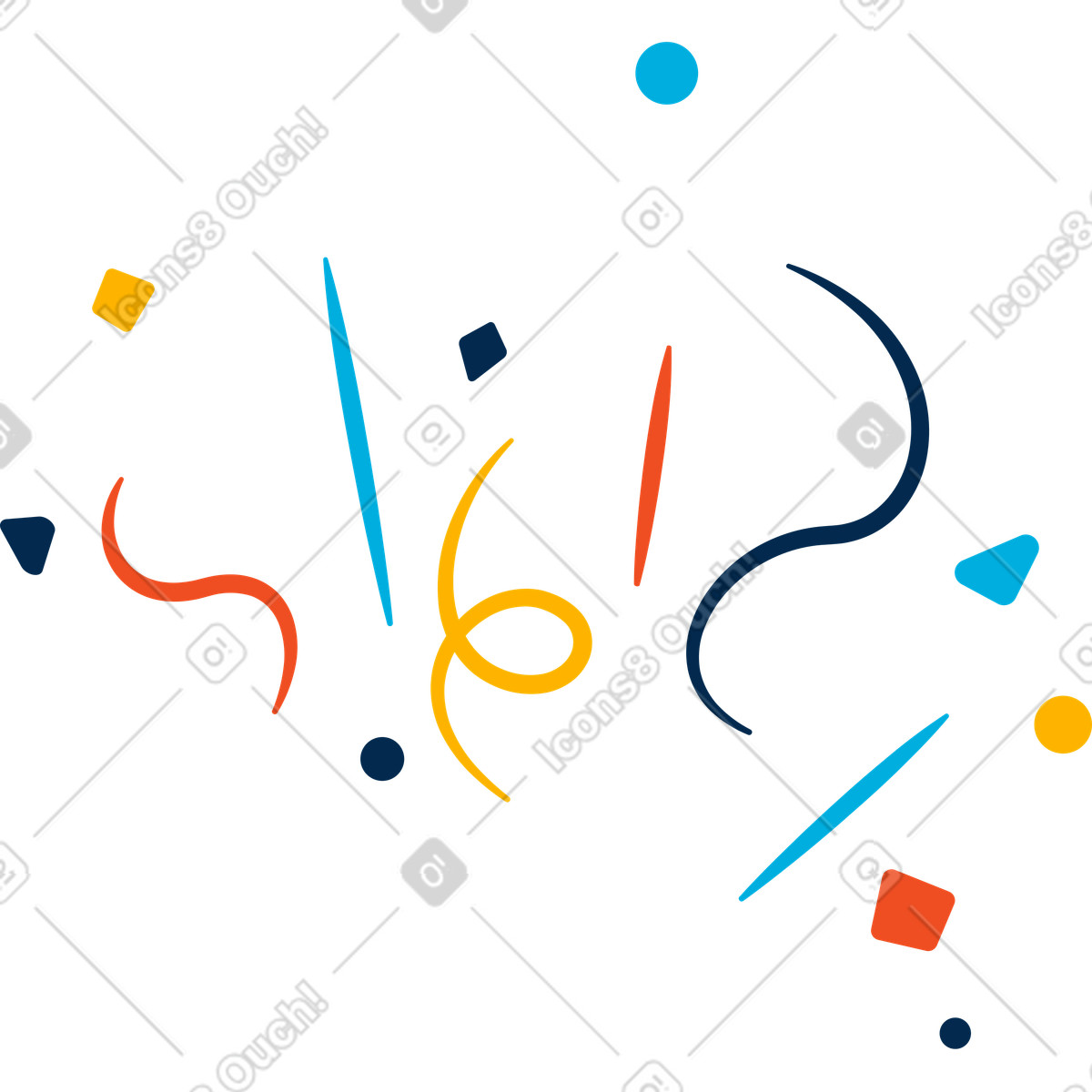 Coriandoli di decorazione illustrazione in stile Flame scarica in PNG, SVG