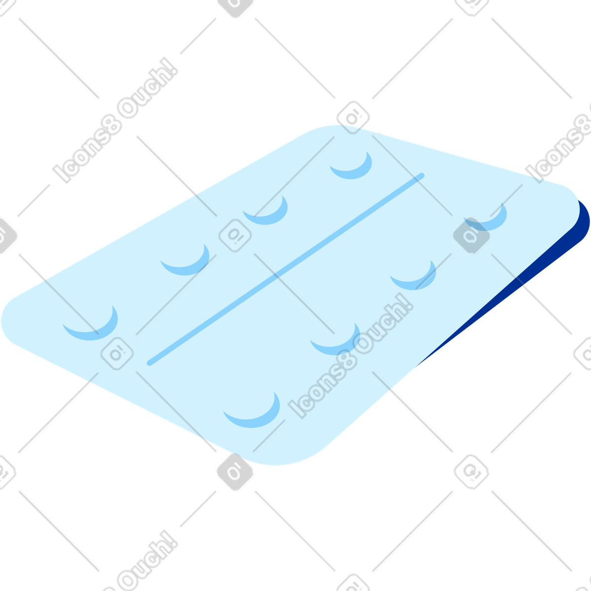 下载 Glossy 风格的 Meds blister 插画，支持 PNG、SVG 格式