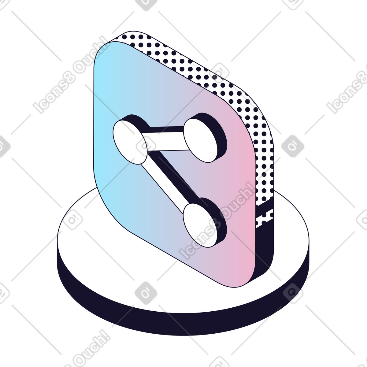 Content Sharing, Data Distribution, User Interaction illustration in Node style download in PNG, SVG