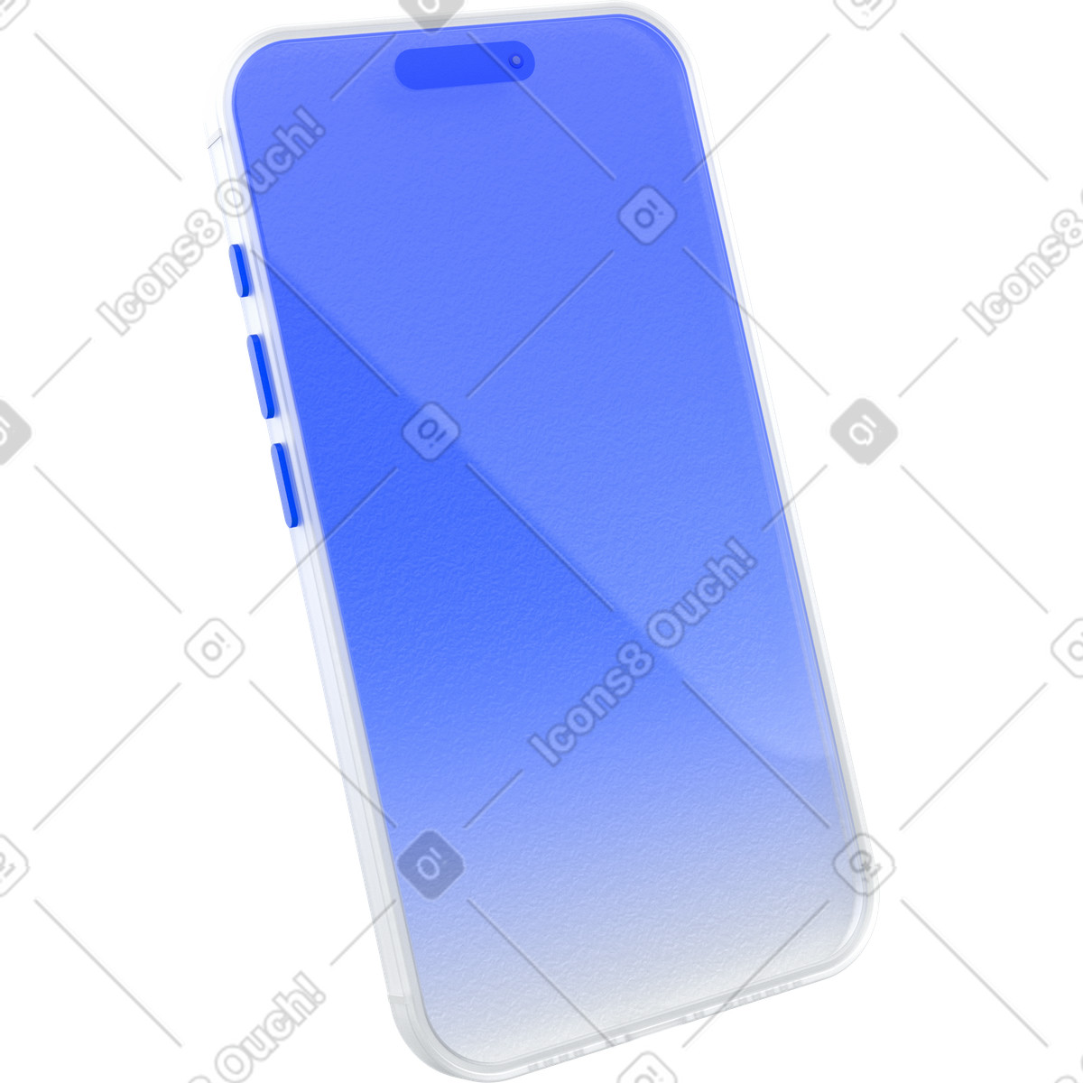 3D Enterprise スタイルの スマートフォンのモックアップ、透明ガラスの電話、最小限のモバイルuiテンプレート のイラストをPNG、SVG形式でダウンロード