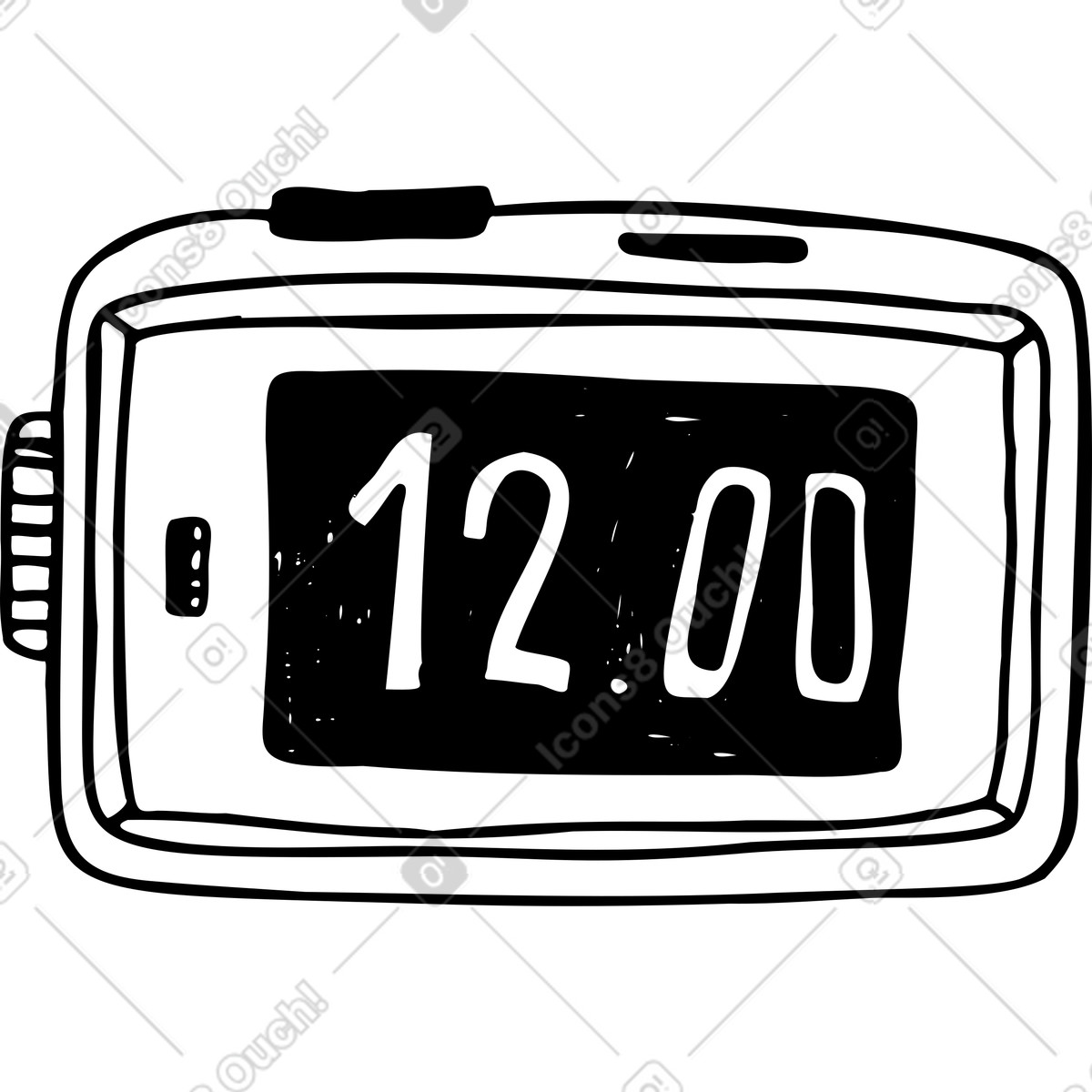 Tap n set clock illustration in Marks style download in PNG, SVG