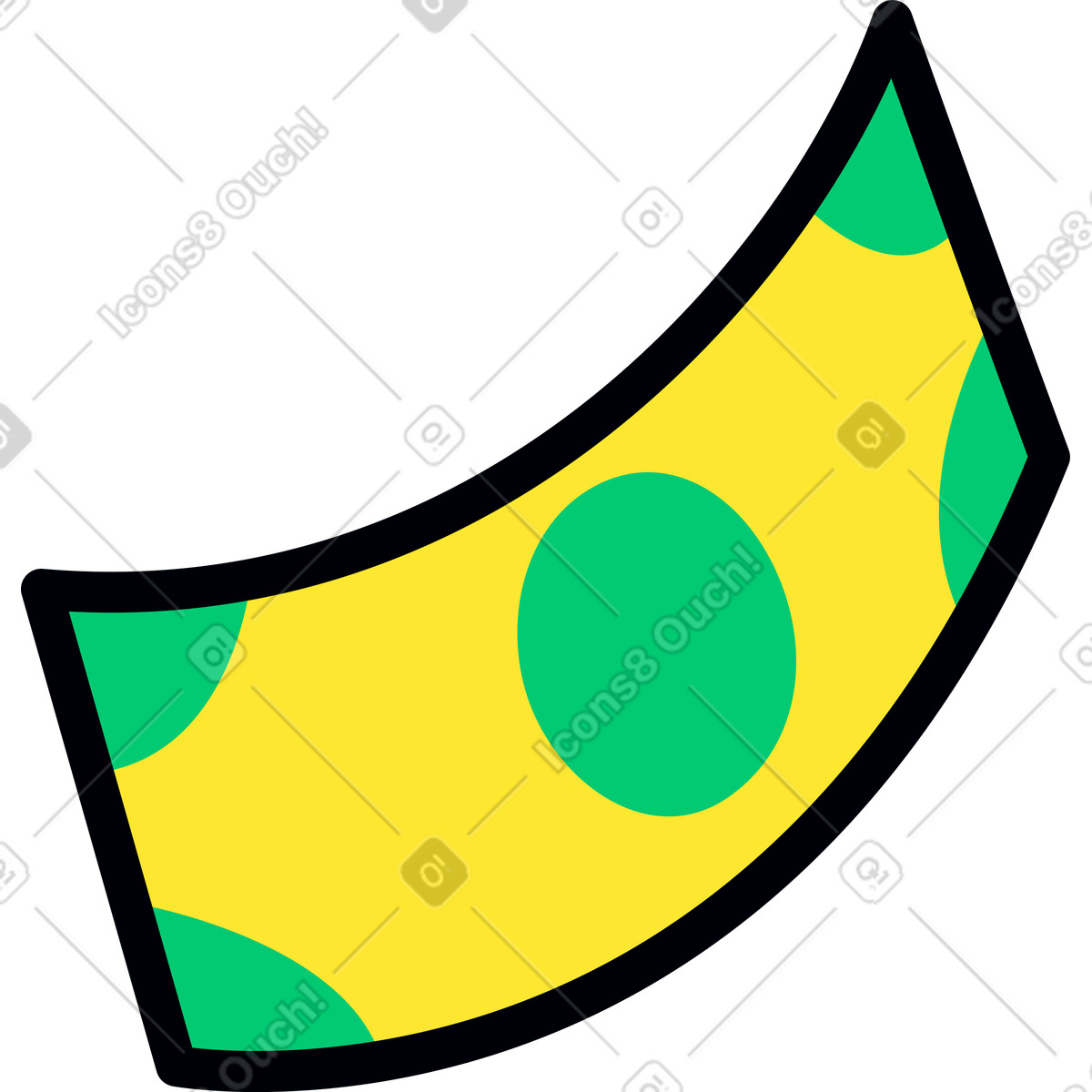 Ilustración Paper banknote money en estilo Droll a descargar en PNG y SVG