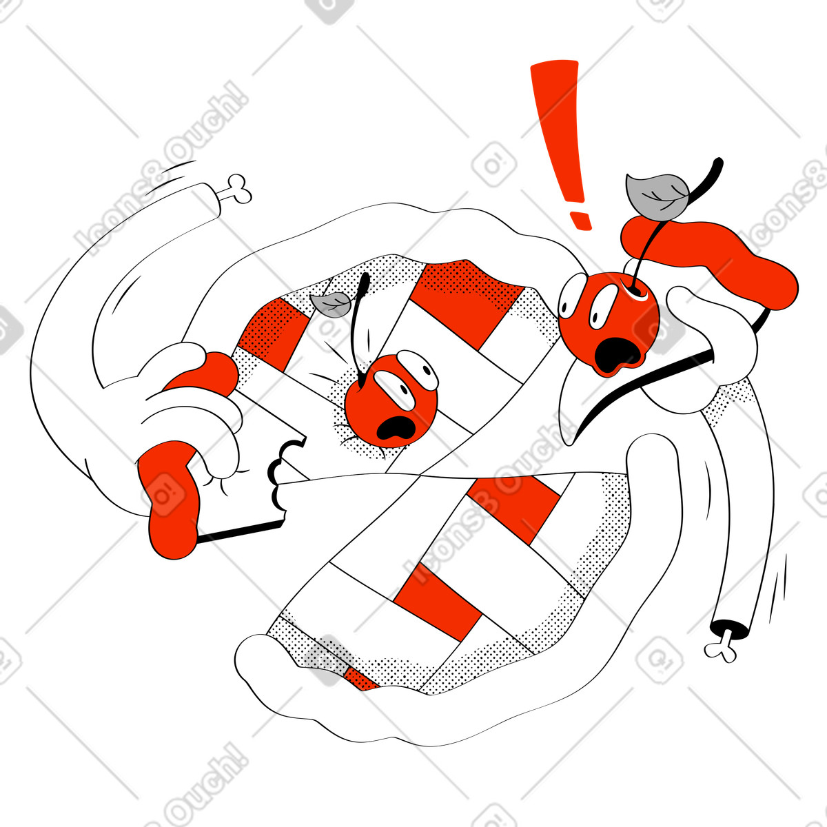 Security breach illustration clipart image representing something went wrong in PNG SVG GIF