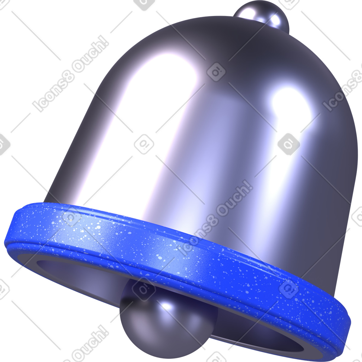 3D notification bell icon, alert indicator symbol, reminder icon illustration in Boost style download in PNG, SVG