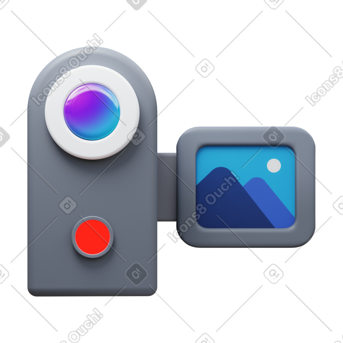 Camcorder illustration in 3D Fluency style download in PNG, SVG