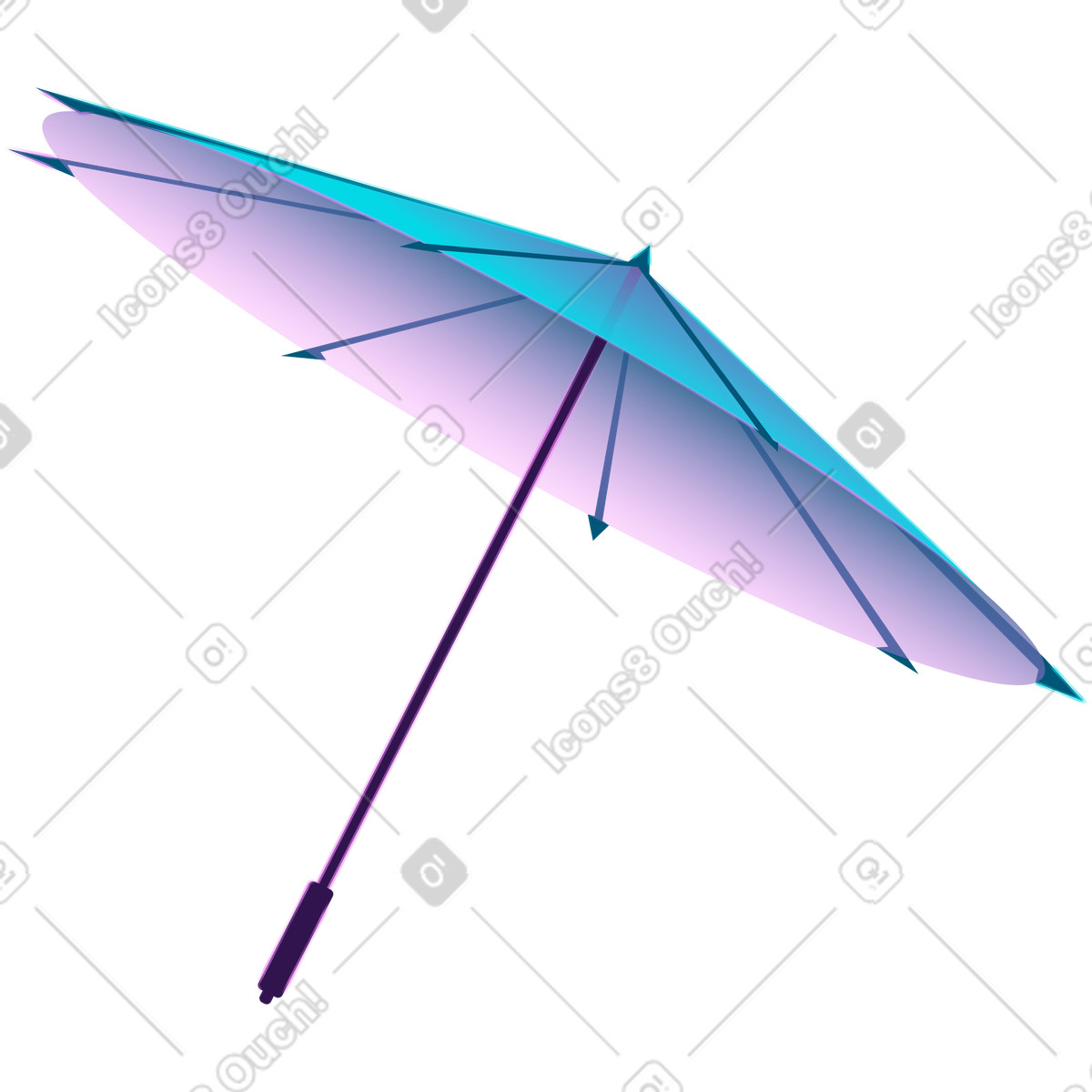 Regenschirm-Illustration im Neon-Stil als Download in PNG, SVG