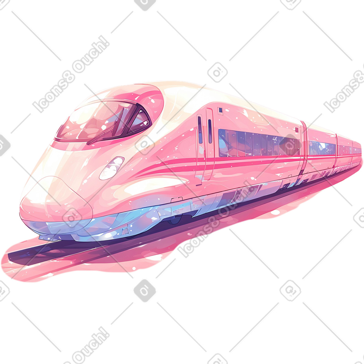Train illustrazione in stile Glazy scarica in PNG, SVG