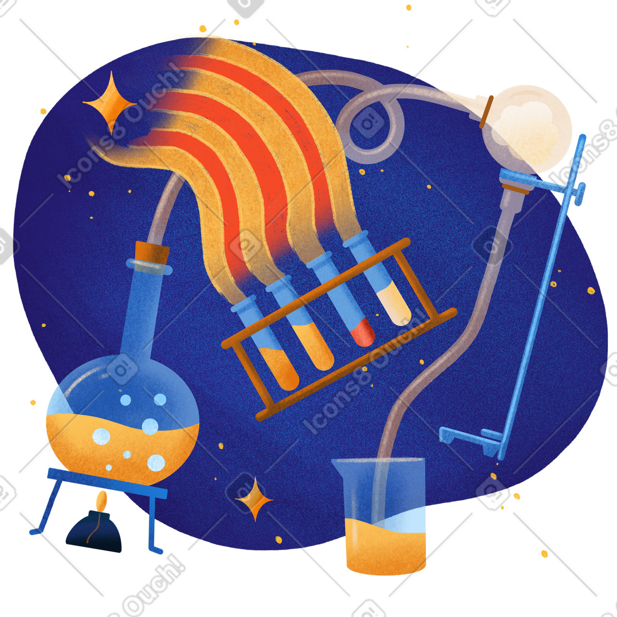 Educational science experiments for children illustration in Gleam style download in PNG, SVG