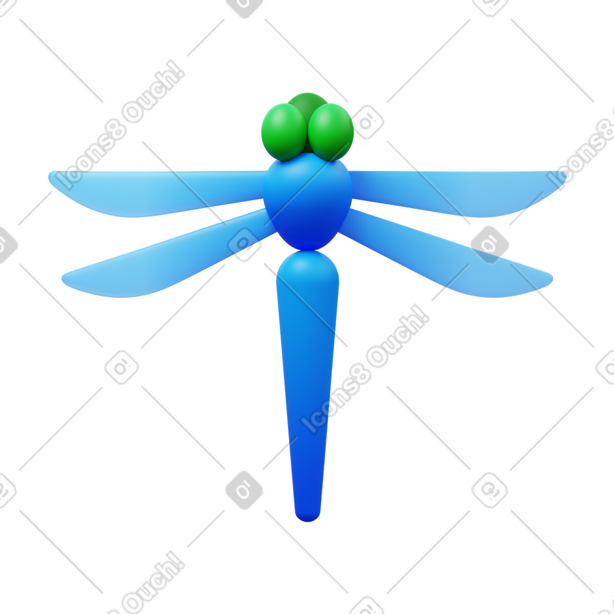 Иллюстрация Dragonfly в стиле 3D Fluency — скачать в форматах PNG, SVG