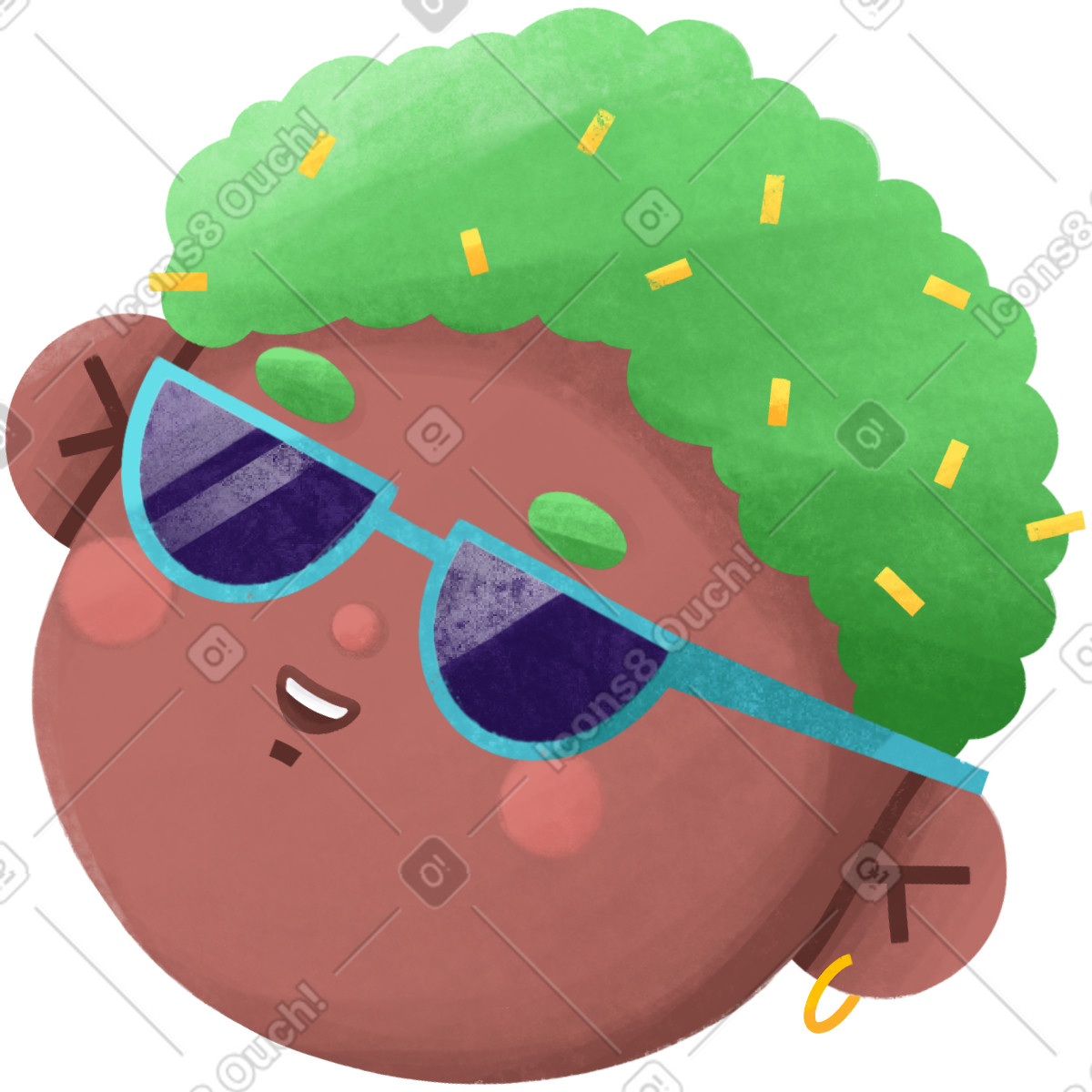 Иллюстрация Young cool boy in sunglasses в стиле Bonbon — скачать в форматах PNG, SVG