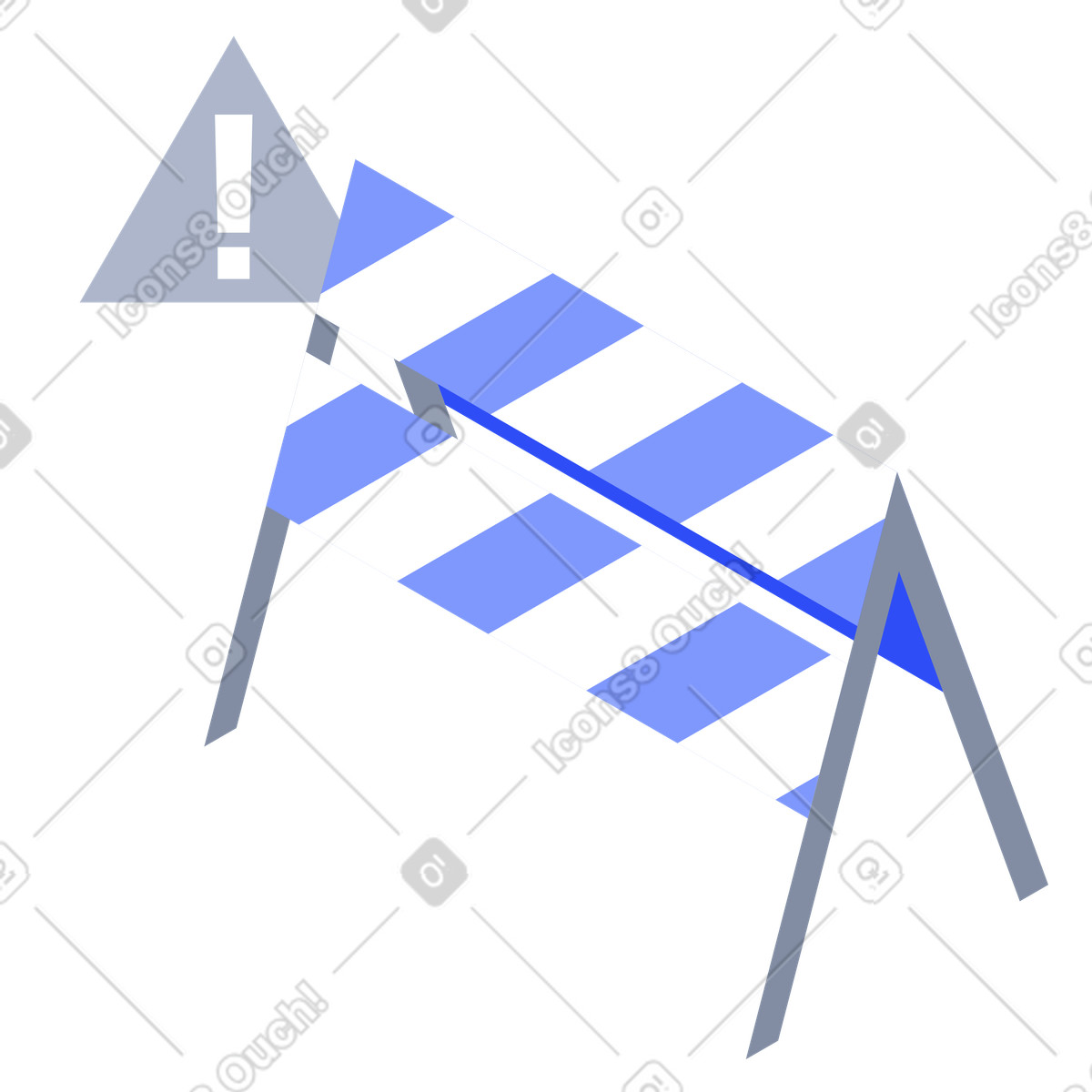 System 스타일의 Barrier roadblock warning sign with exclamation mark for safety 일러스트레이션 PNG, SVG 다운로드