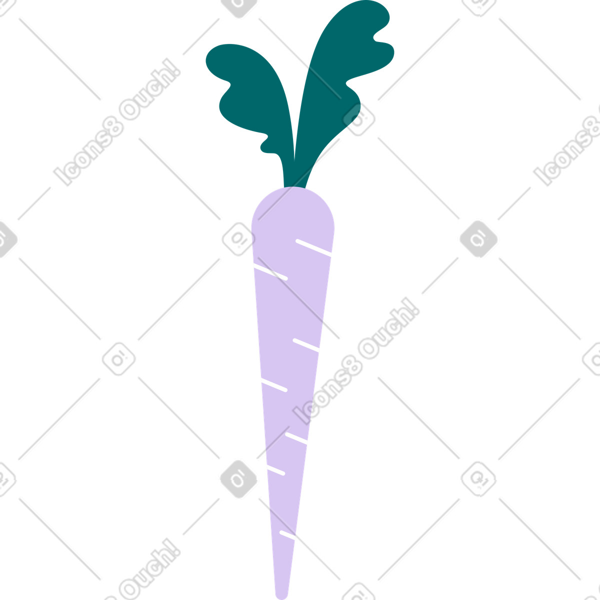 Ilustración Zanahoria en estilo Sammy Line a descargar en PNG y SVG