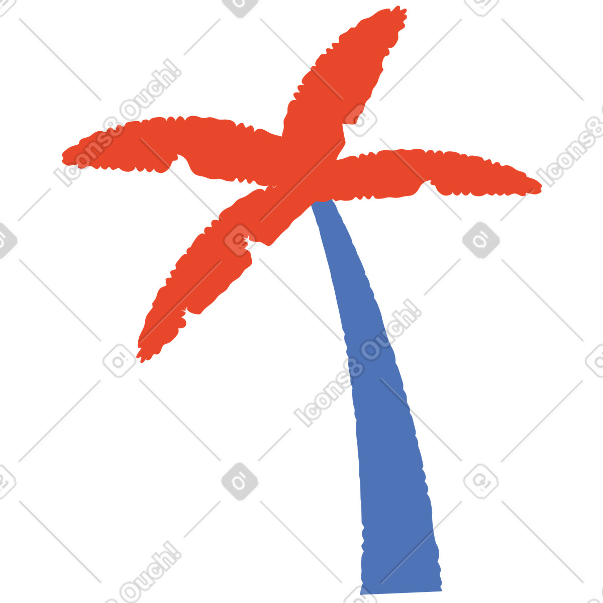 Ilustración Palmera en estilo Bermuda a descargar en PNG y SVG