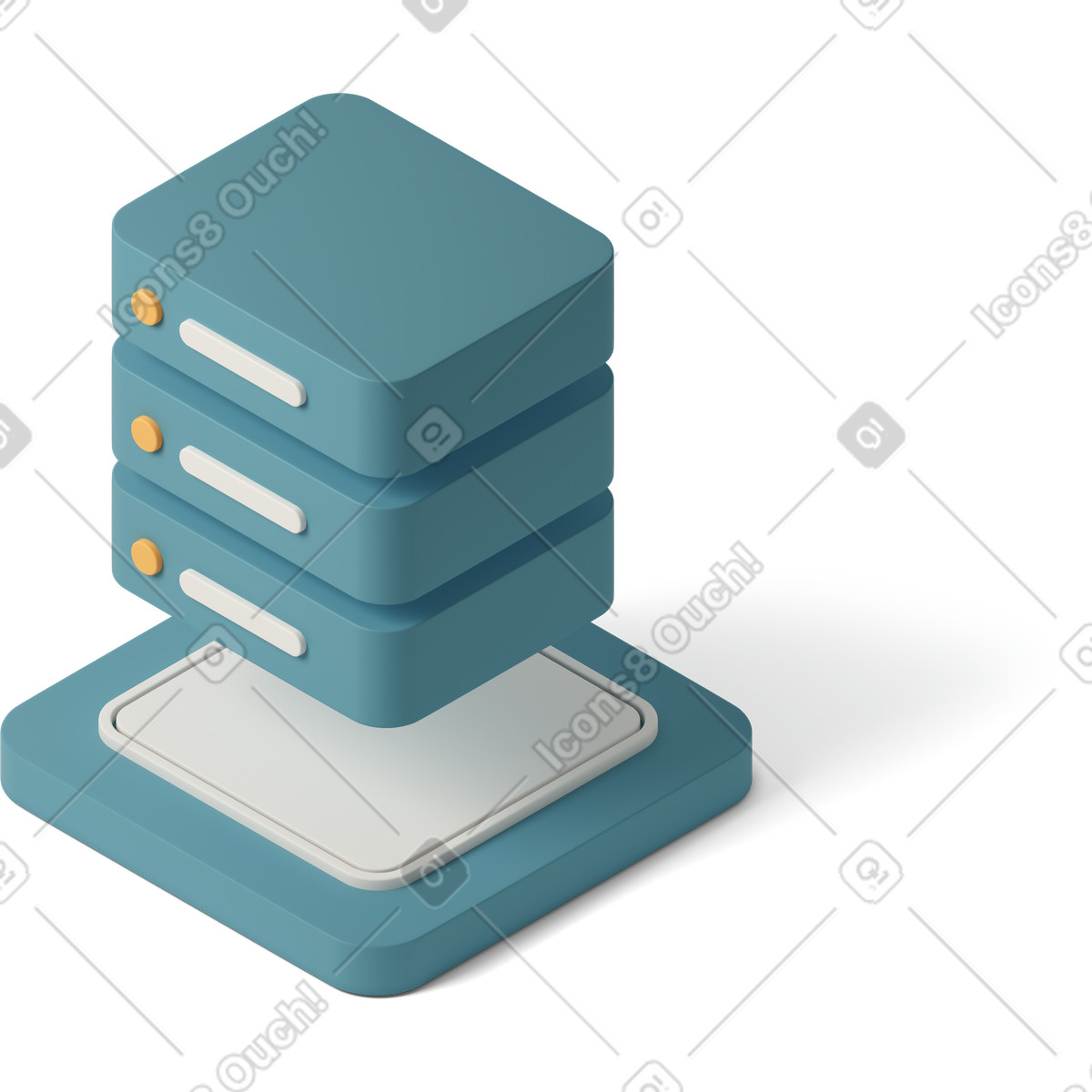 Иллюстрация Database server в стиле 3D Casual life — скачать в форматах PNG, SVG
