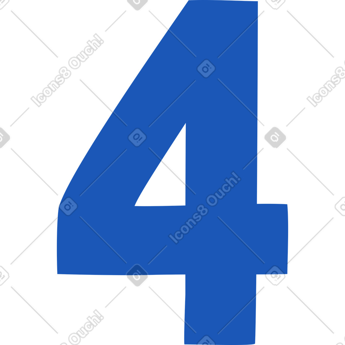 Number 4 illustration in Storyline style download in PNG, SVG