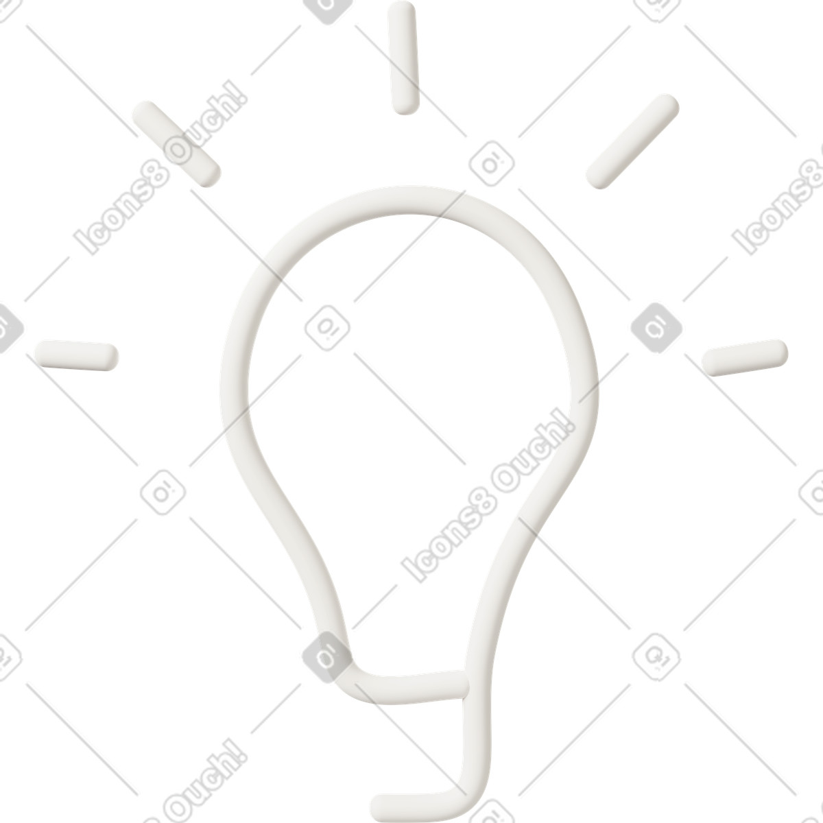 3D Casual life 스타일의 Line bulb 일러스트레이션 PNG, SVG 다운로드