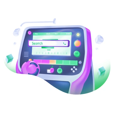 A modern pastel illustration of a futuristic time machine control panel. In the center, there is a sleek search bar featuring rounded edges and a subtle glow, with the placeholder text "Search Time" displayed in an elegant font. Surrounding the search bar are various buttons and switches with labels like "Start," "Stop," and "Time Travel," all designed in soft pastel colors like mint green, lavender, and light blue. The panel has a digital display showing a timeline with highlighted dates, and a few glowing indicators are present to suggest activity. The overall design of the control panel is polished and user-friendly, emphasizing a blend of technology and innovation.