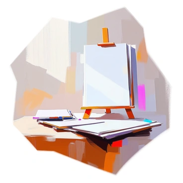 A stack of illustration boards of varying sizes is positioned neatly on a wooden table. The boards are arranged in a slightly uneven pile, showcasing their different dimensions. The wooden table has a rich texture, with visible grains and natural imperfections. Soft light falls across the surface, creating gentle shadows that highlight the contours of the boards. Some of the illustration boards are blank, while others feature faint outlines of drawings, hinting at previous creative work.