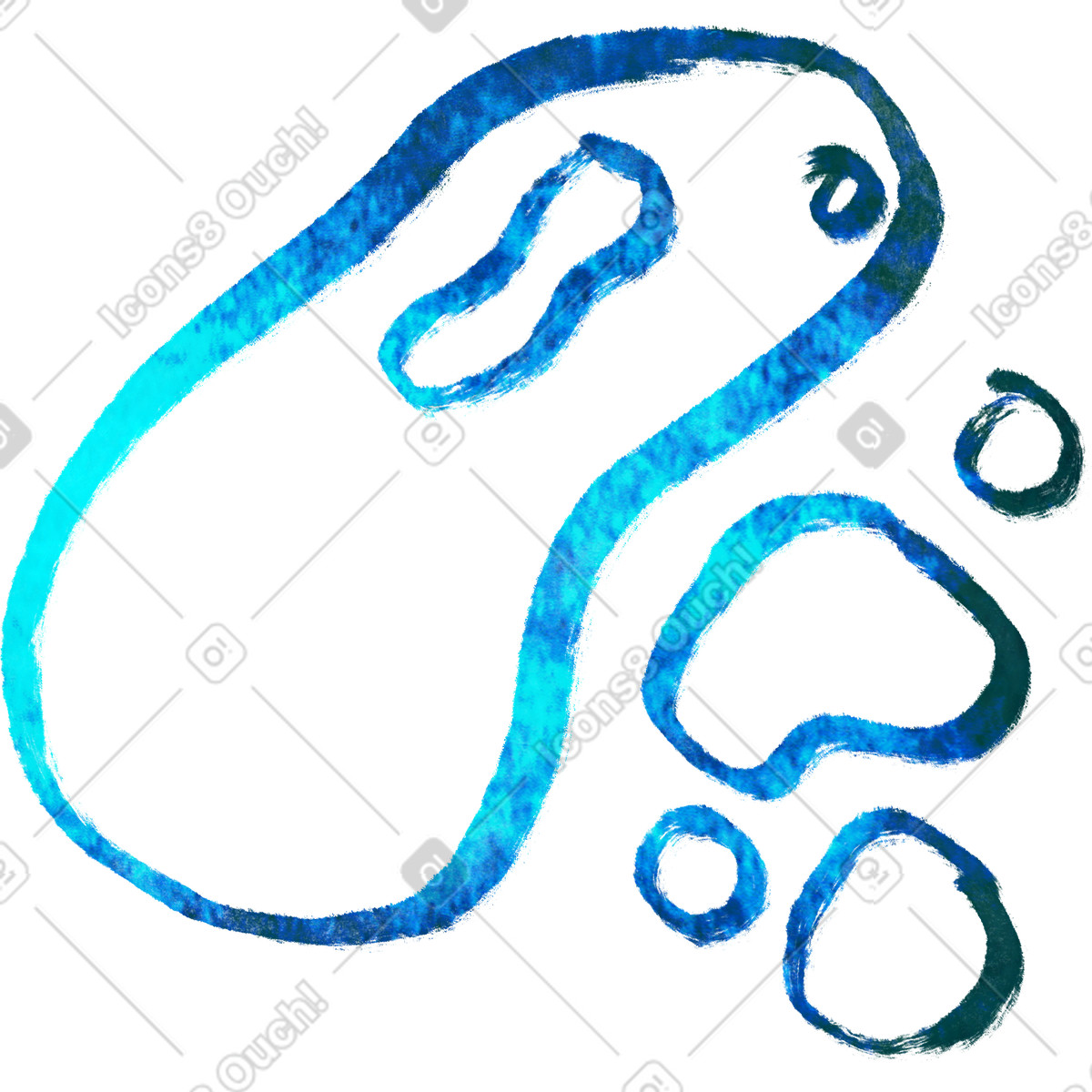 Blue line cells illustration in Inky style download in PNG, SVG