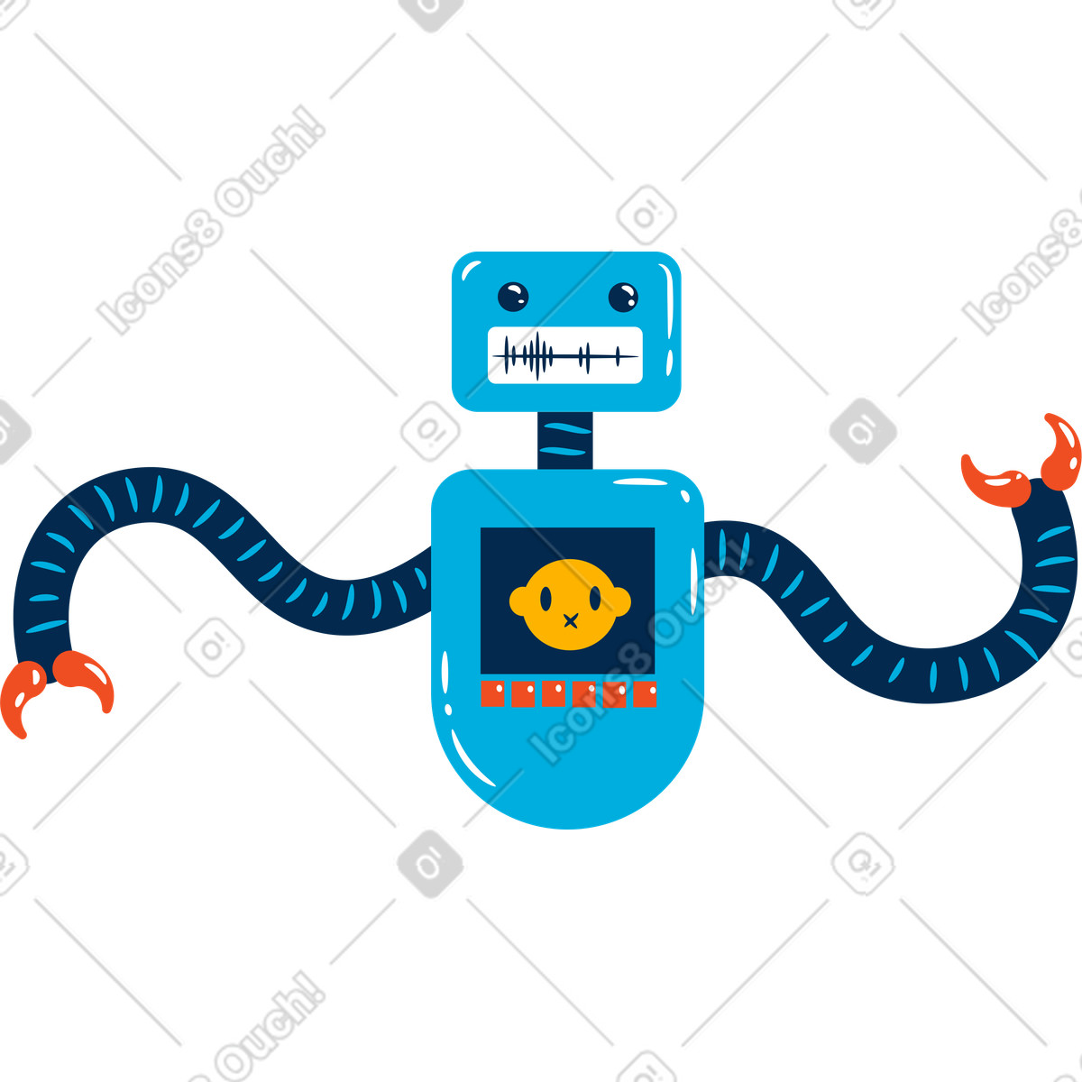 Robot illustrazione in stile Flame scarica in PNG, SVG