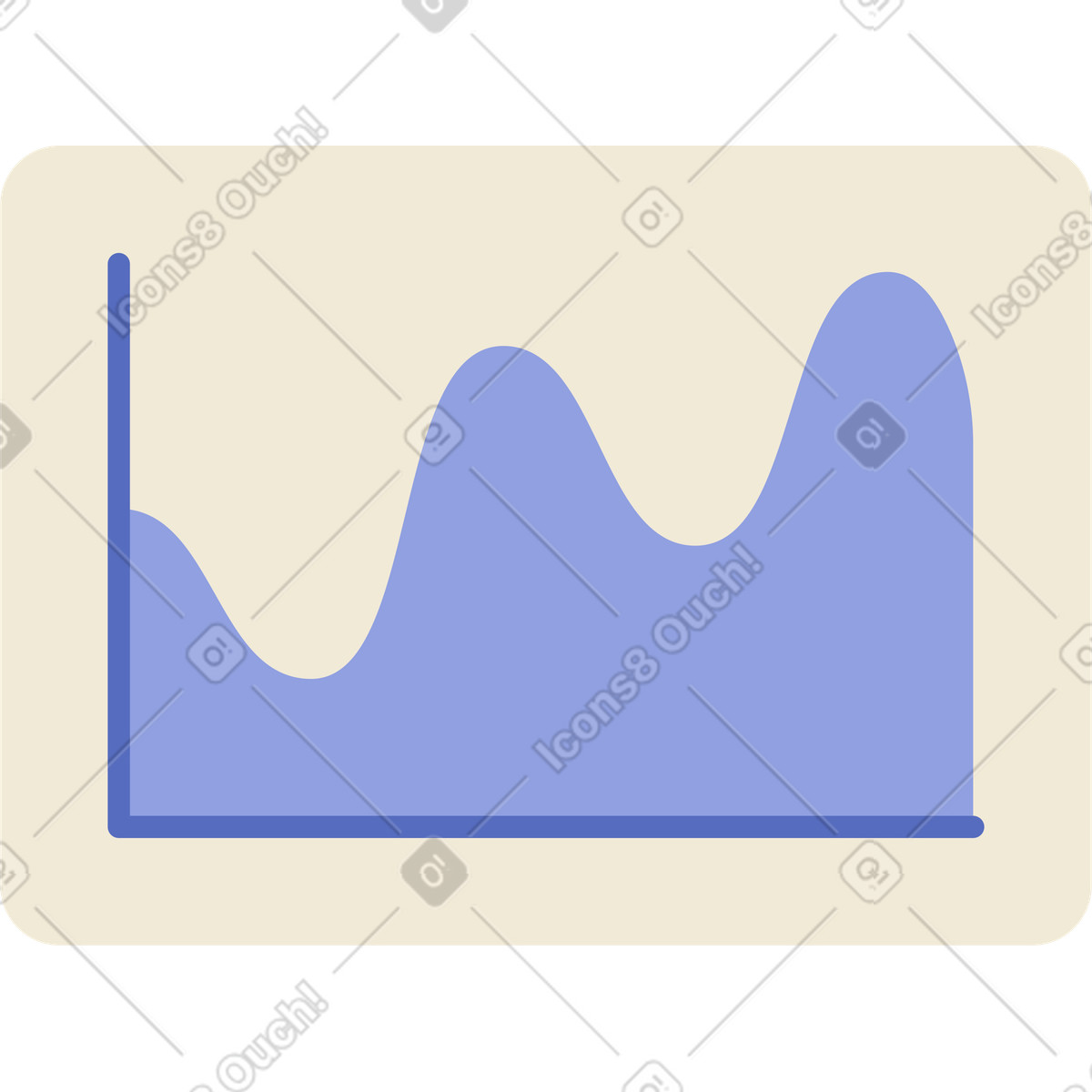 Ilustración Gráfico con curva en estilo Juicy a descargar en PNG y SVG