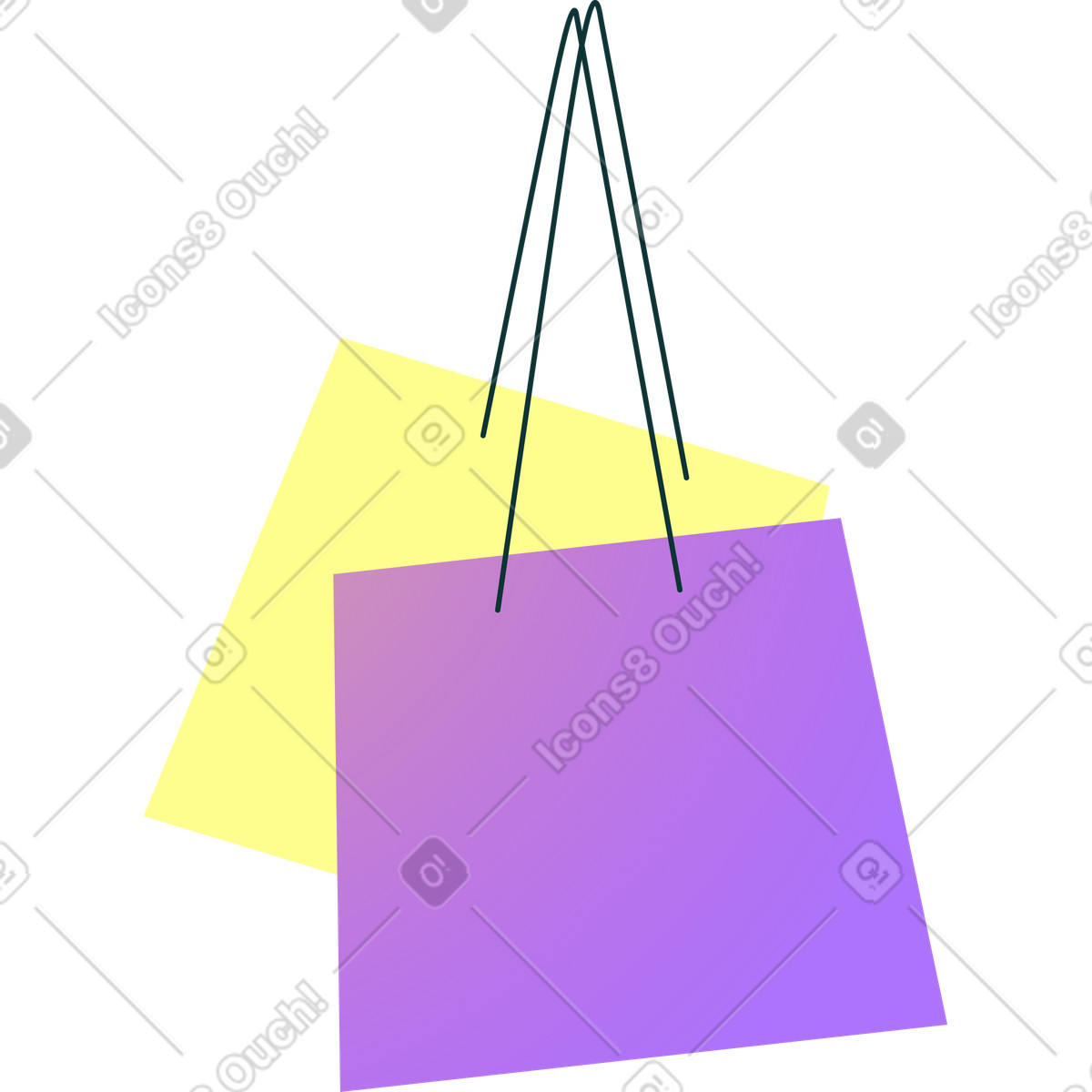 Ilustração de Duas sacolas compras em no estilo Florid para baixar em PNG, SVG