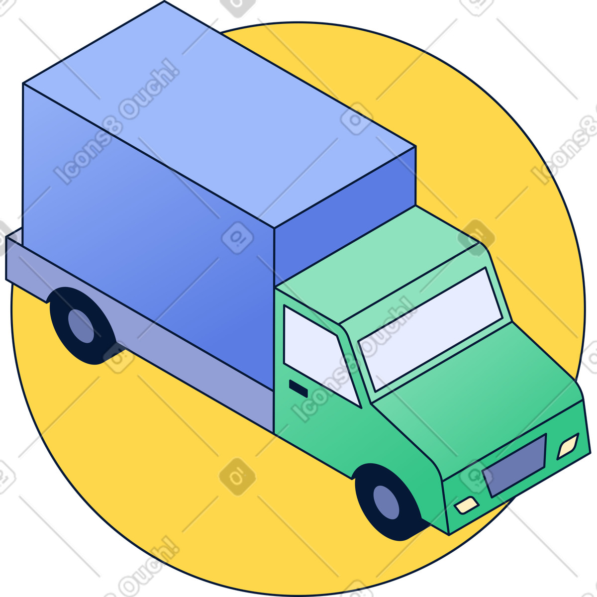 Ilustração de Ícone caminhão em no estilo Neat para baixar em PNG, SVG