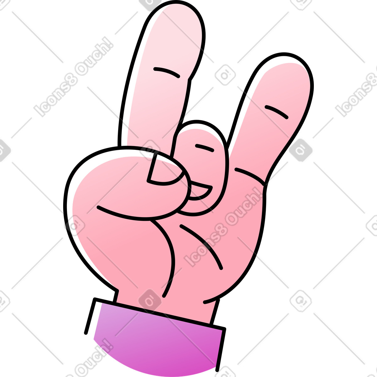 Mano che mostra il segno della musica in metallo illustrazione stile Pocus scarica PNG, SVG