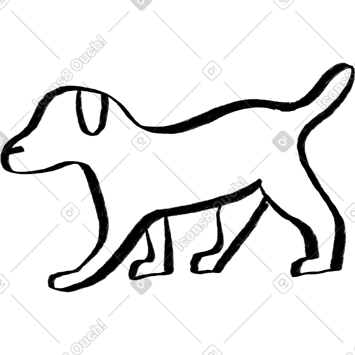 Ilustração de Black and white dog em no estilo Company para baixar em PNG, SVG