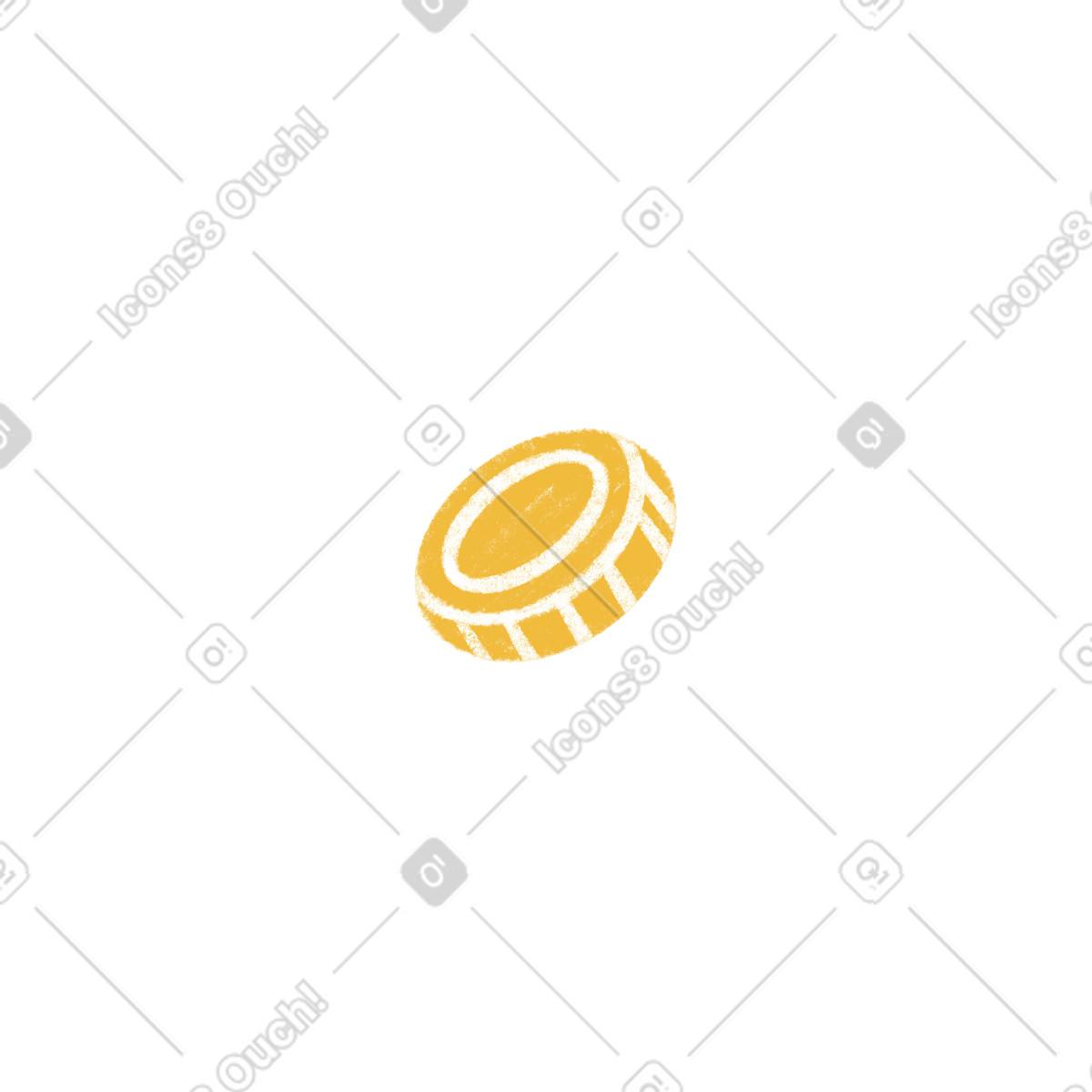 Ilustración Gold coin with white lines en estilo Tutti a descargar en PNG y SVG