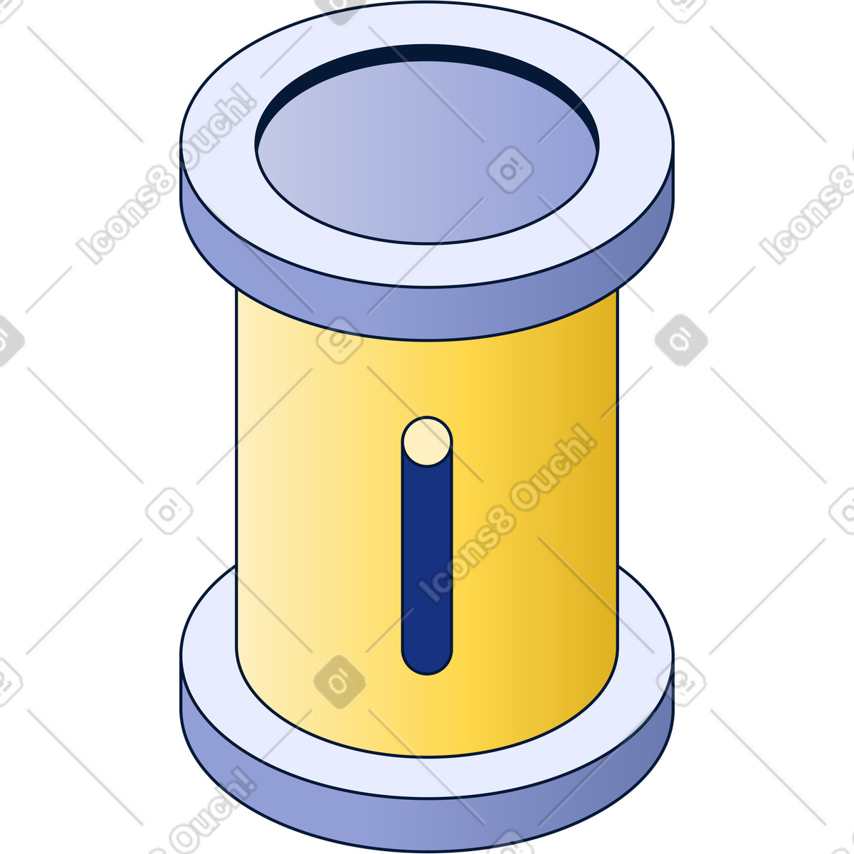 Yellow technology flask illustration in Neat style download in PNG, SVG