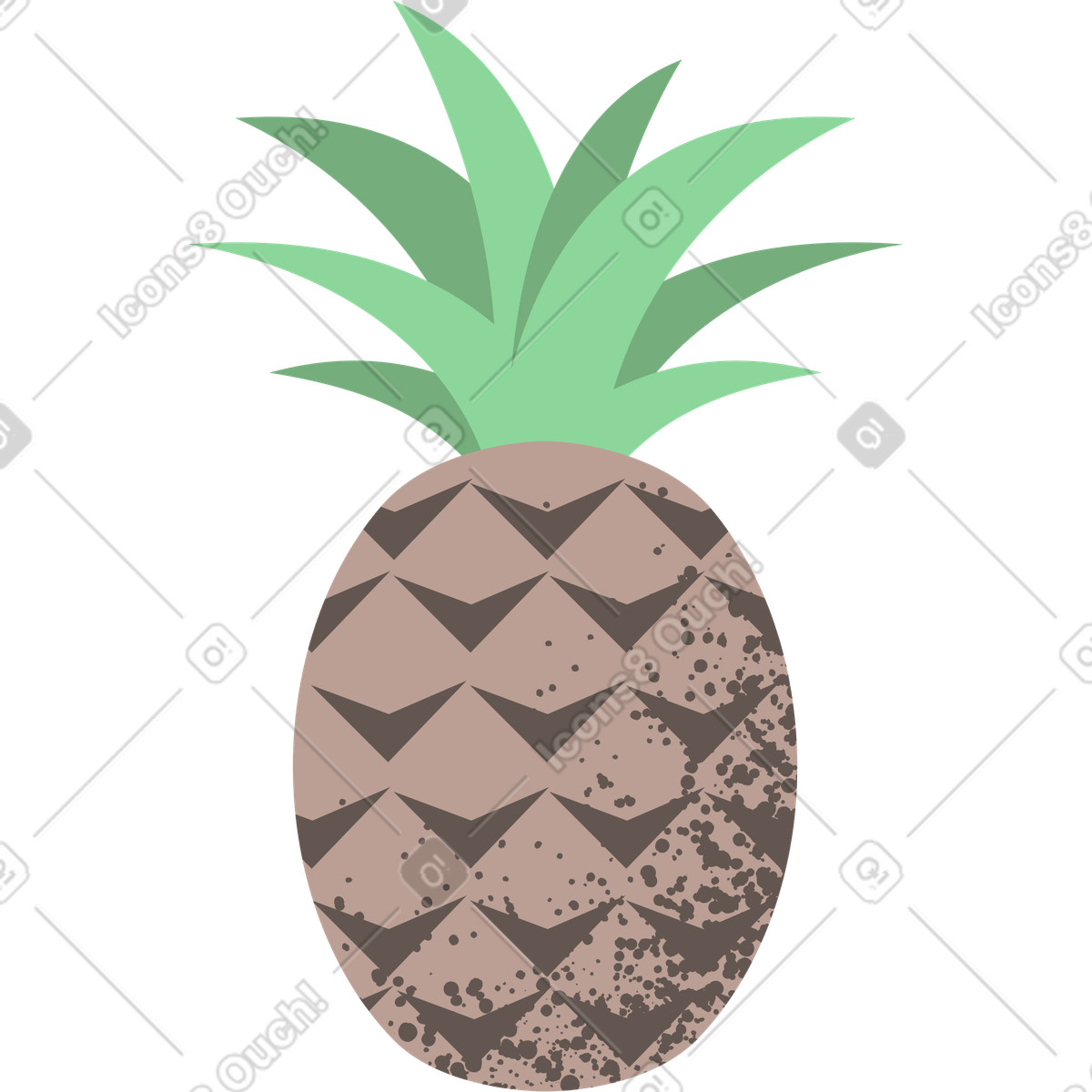 Ananas illustrazione in stile Pale scarica in PNG, SVG