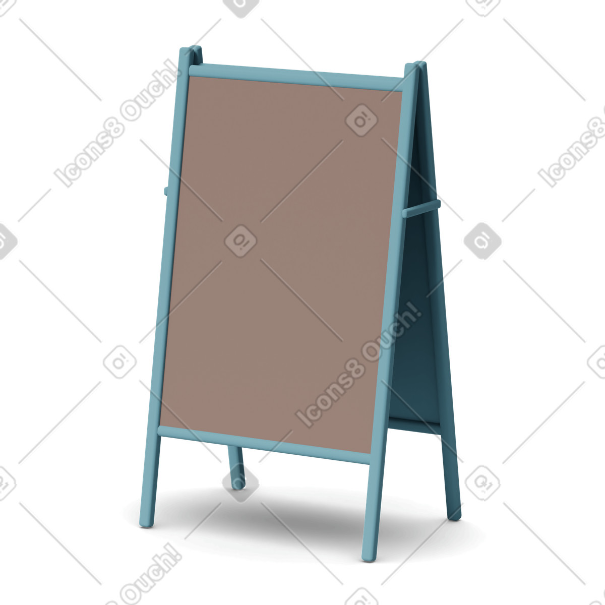 Blue pavement sign board illustration in 3D Casual life style download in PNG, SVG
